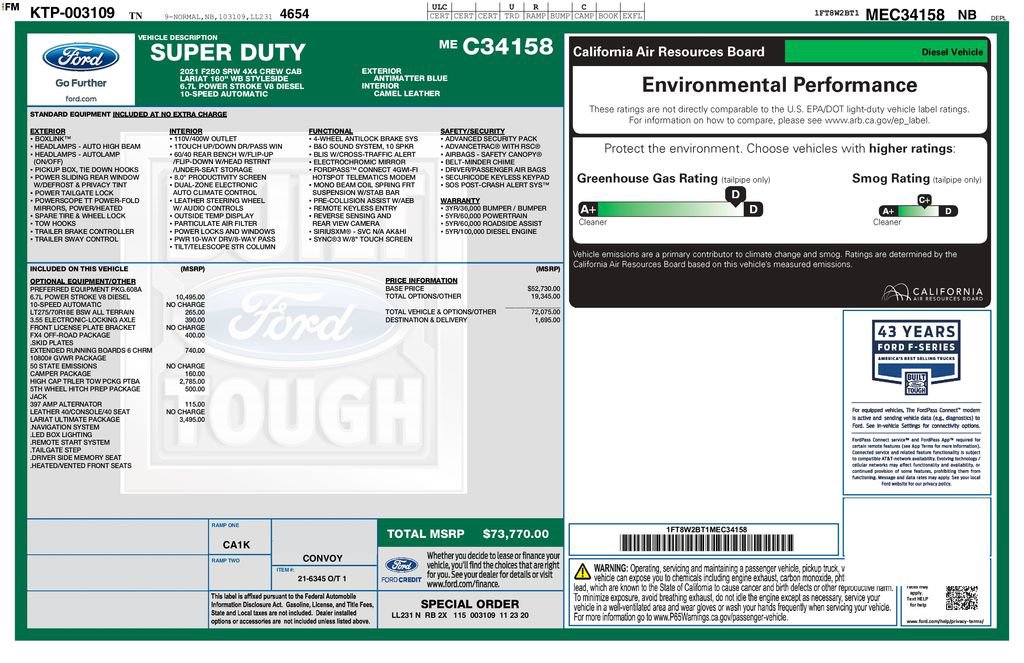 Used 2021 Ford F250 Lariat w/ Lariat Ultimate Package image 3