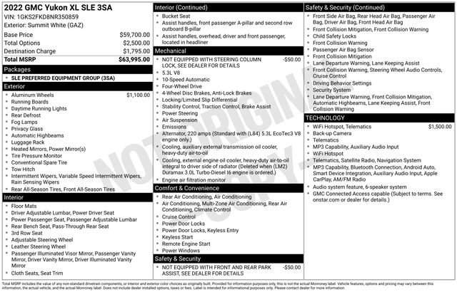 Used 2022 GMC Yukon XL SLE AWD/4WD image 21