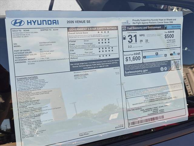 New 2026 Hyundai Venue SE FWD image 17