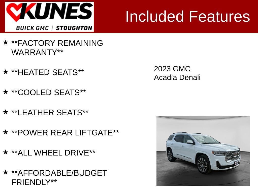 Used 2023 GMC Acadia Denali AWD/4WD image 3