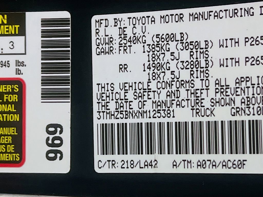 Certified 2022 Toyota Tacoma Limited image 33