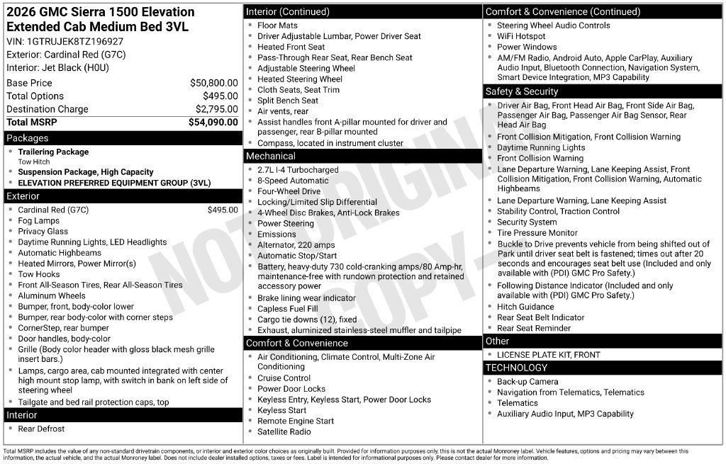 New 2026 GMC Sierra 1500 Elevation AWD/4WD image 28