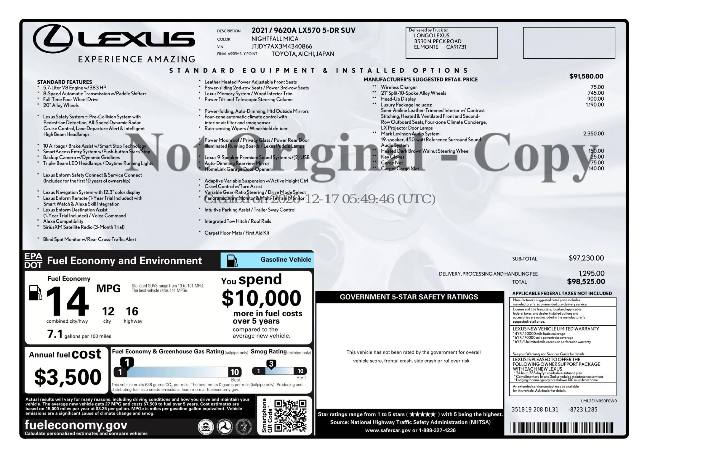 Used 2021 Lexus LX 570 4WD w/ Luxury Package image 6