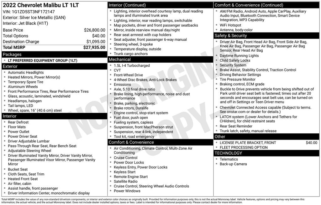 Used 2022 Chevrolet Malibu LT image 29
