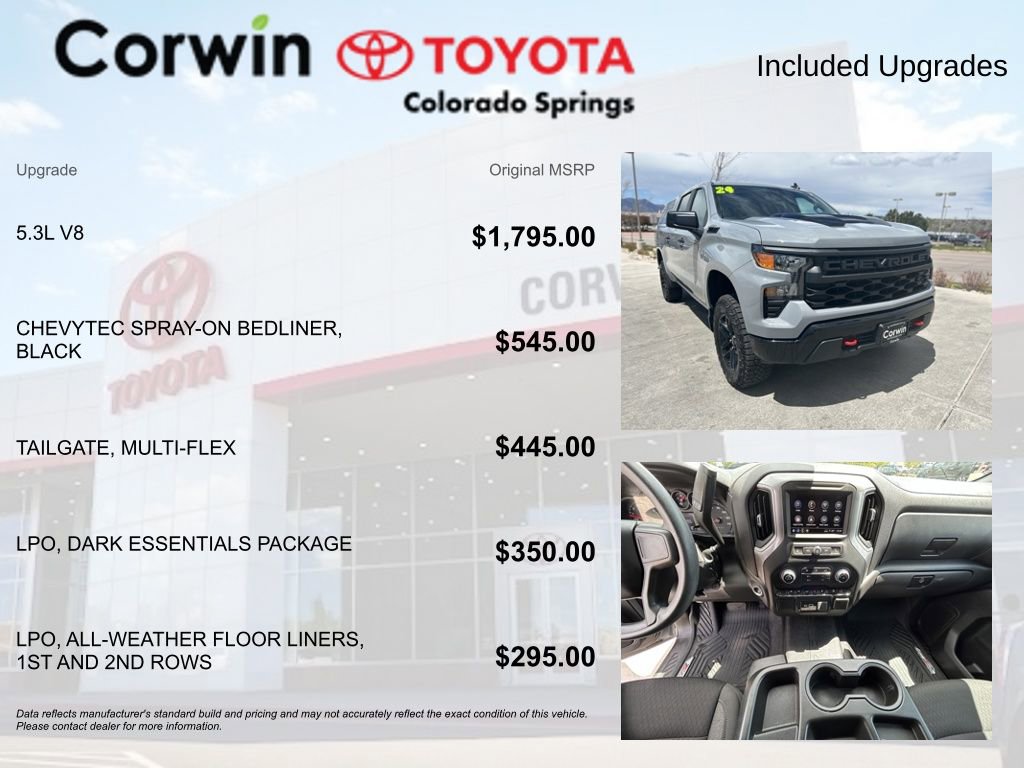 Used 2024 Chevrolet Silverado 1500 Custom Trail Boss w/ LPO, Dark Essentials Package AWD/4WD image 4