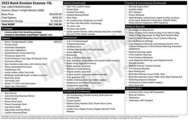 Certified 2023 Buick Envision Essence AWD/4WD image 27