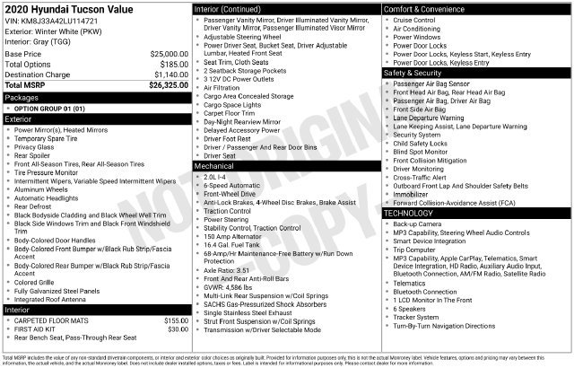 Used 2020 Hyundai Tucson Value FWD image 3
