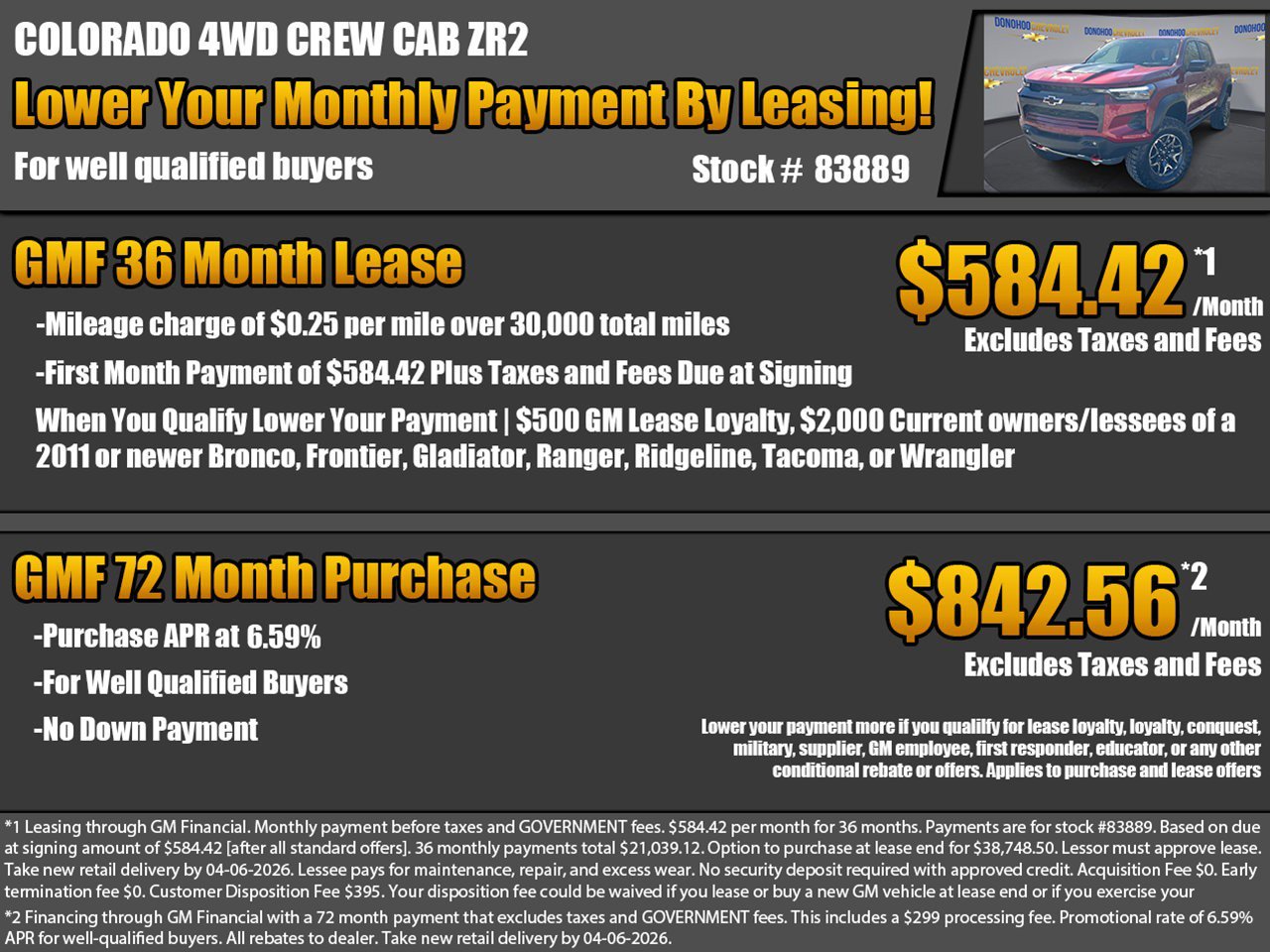 New 2026 Chevrolet Colorado ZR2 w/ Technology Package image 2