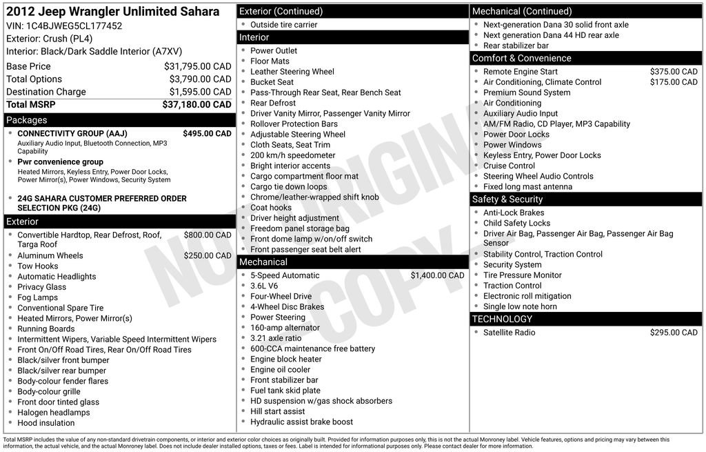 Used 2012 Jeep Wrangler Unlimited Sahara w/ Connectivity Group image 2