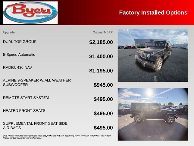 Used 2017 Jeep Wrangler Unlimited Sahara w/ Dual Top Group AWD/4WD image 10