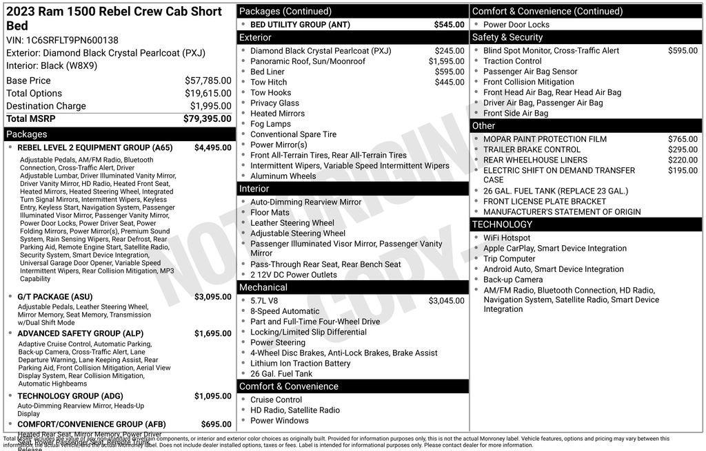 Certified 2023 RAM 1500 Rebel w/ Rebel Level 2 Equipment Group AWD/4WD image 46