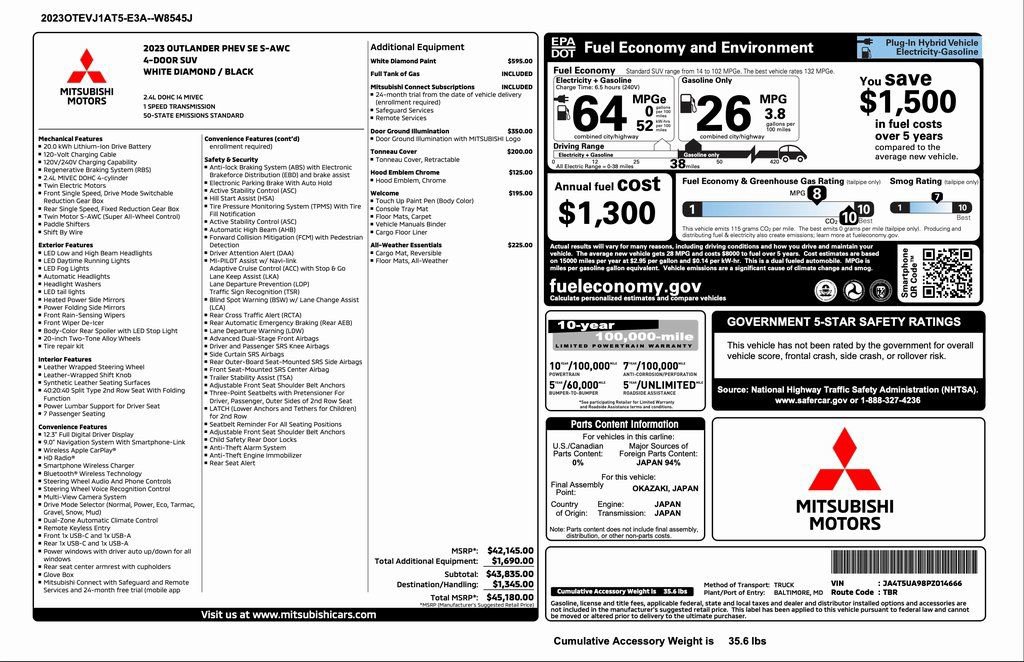 Used 2023 Mitsubishi Outlander SE image 4