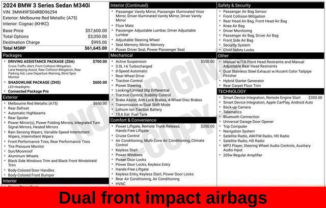 Used 2024 BMW M340i w/ Driving Assistance Package RWD image 59