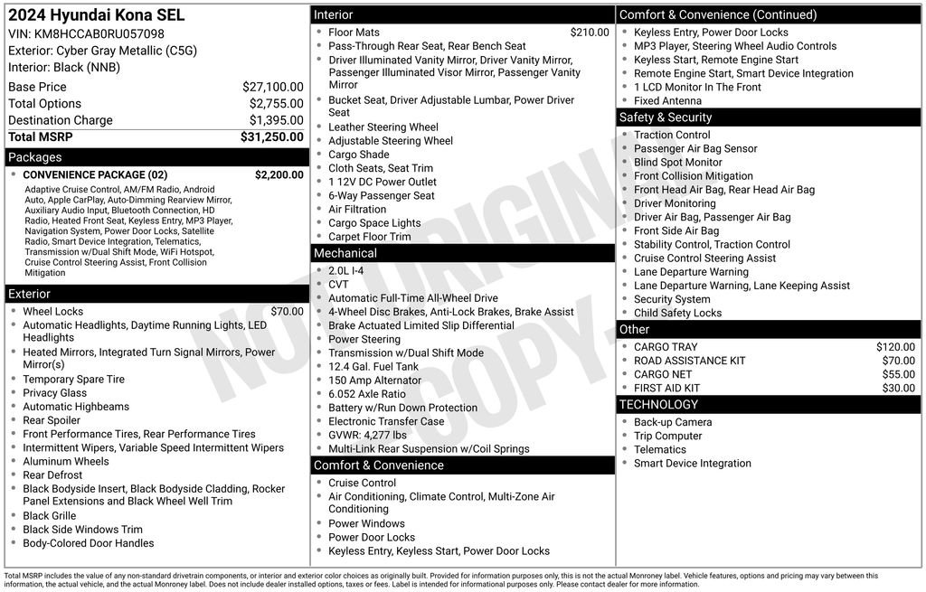 Used 2024 Hyundai Kona SEL w/ Convenience Package image 40