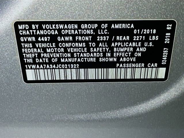 Used 2018 Volkswagen Passat 2.0T S w/ Driver Assistance Package image 19