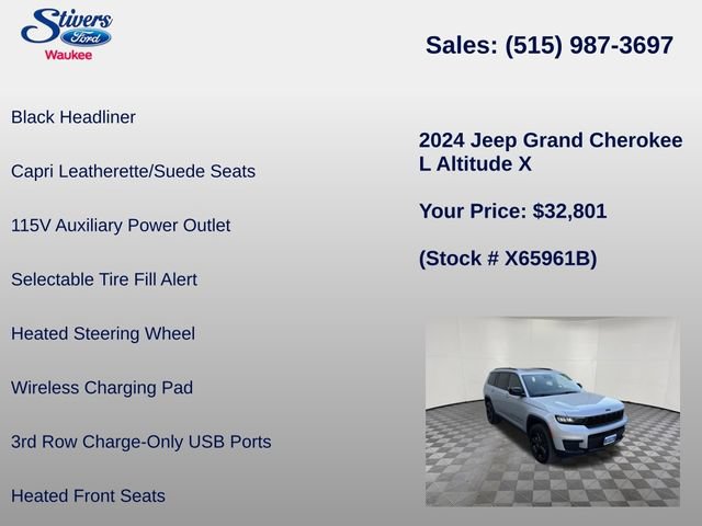 Used 2024 Jeep Grand Cherokee L Altitude AWD/4WD image 34