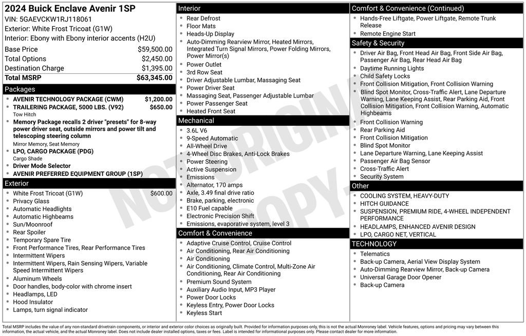 Certified 2024 Buick Enclave Avenir w/ Avenir Technology Package image 6