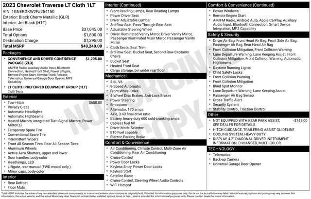 Used 2023 Chevrolet Traverse LT FWD image 31