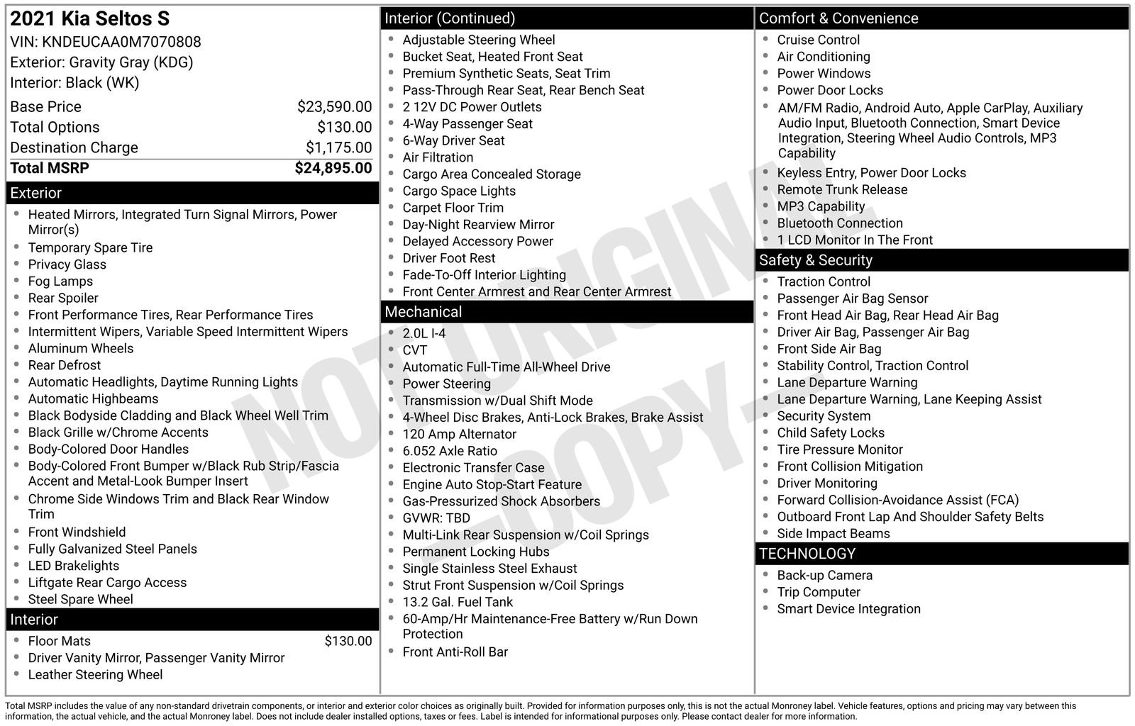 Certified 2021 Kia Seltos S AWD/4WD image 17