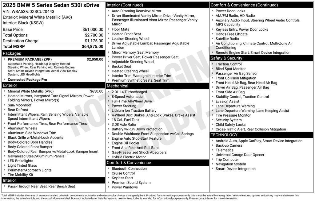 Used 2025 BMW 530i xDrive w/ Premium Package image 5