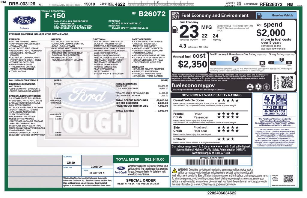 Certified 2024 Ford F150 XLT w/ Equipment Group 302A MID AWD/4WD image 5