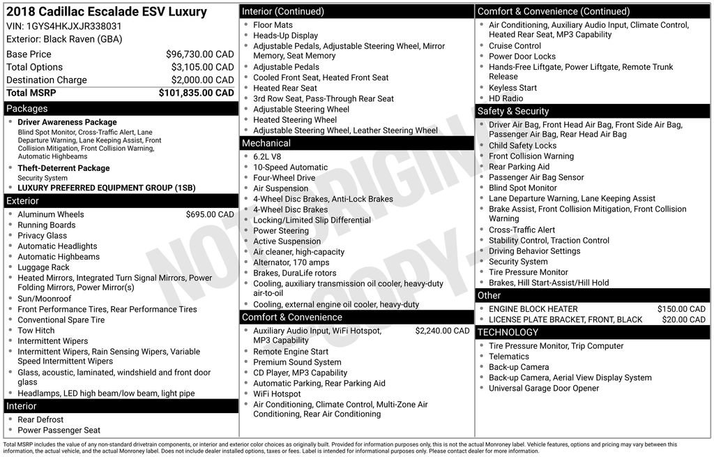 Used 2018 Cadillac Escalade ESV Luxury AWD/4WD image 6