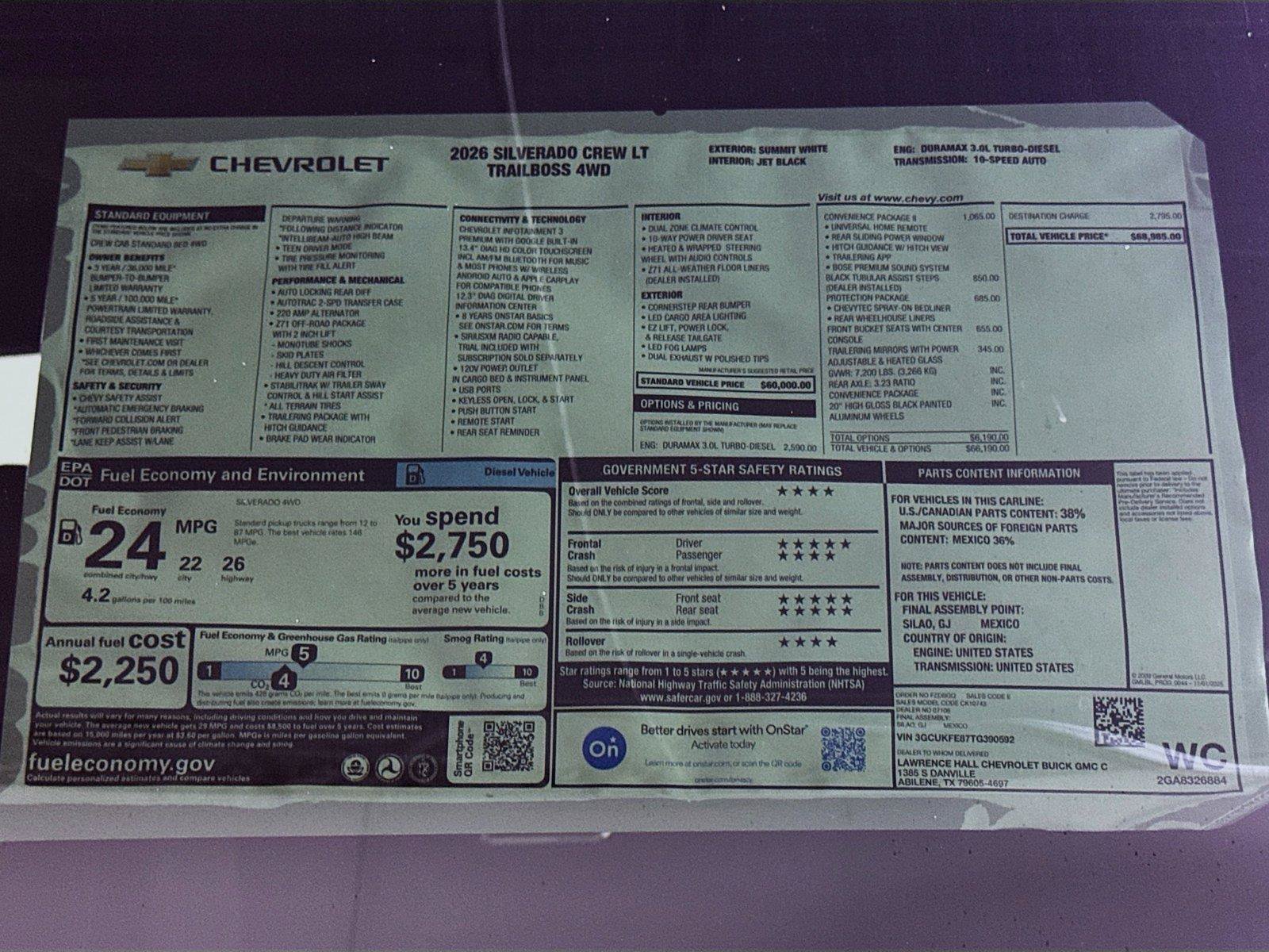 New 2026 Chevrolet Silverado 1500 LT Trail Boss w/ Convenience Package II AWD/4WD image 20
