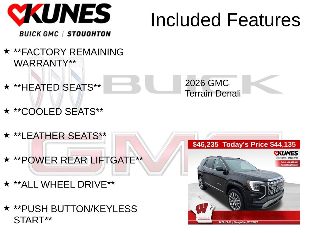 New 2026 GMC Terrain Denali w/ LPO, Floor Liner Package AWD/4WD image 3