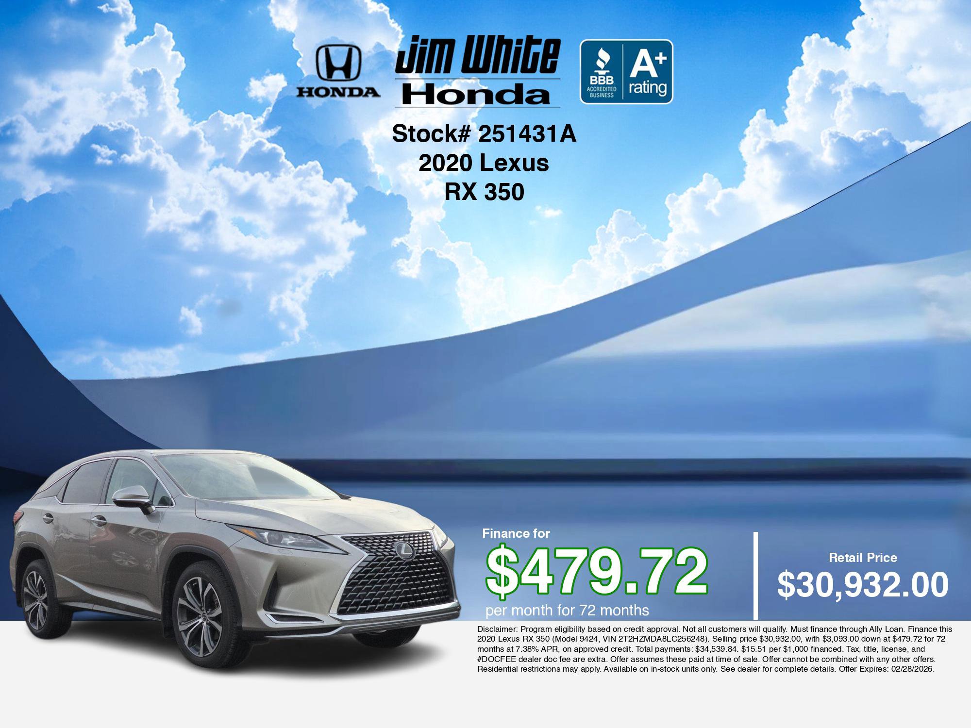 Used 2020 Lexus RX 350 AWD w/ Premium Package image 3