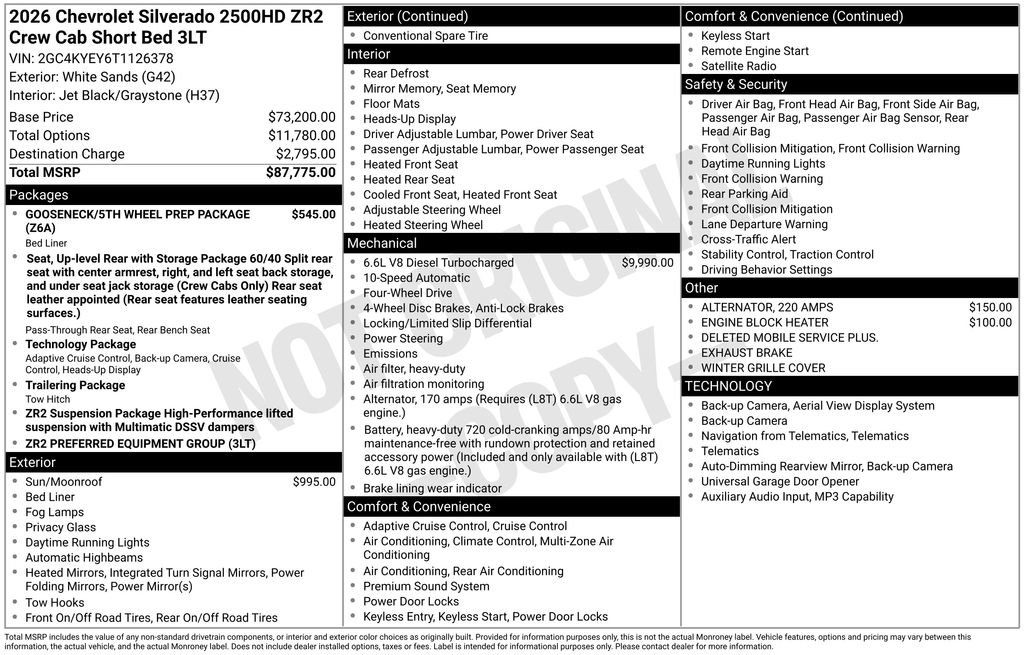 Used 2026 Chevrolet Silverado 2500 ZR2 AWD/4WD image 6