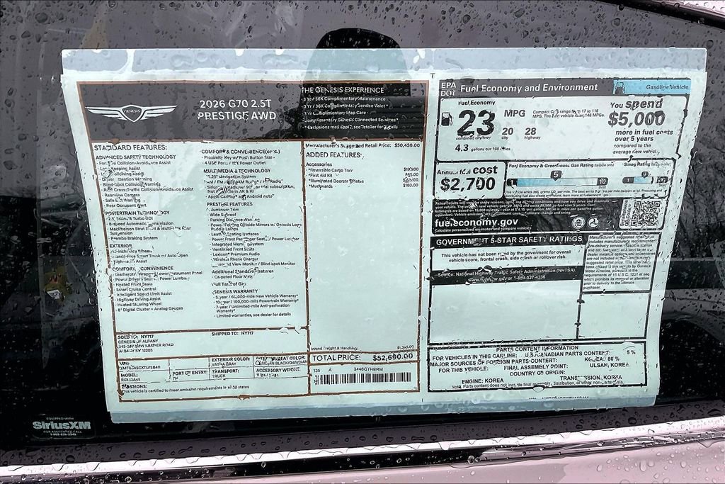 New 2026 Genesis G70 2.5T Prestige AWD/4WD image 13
