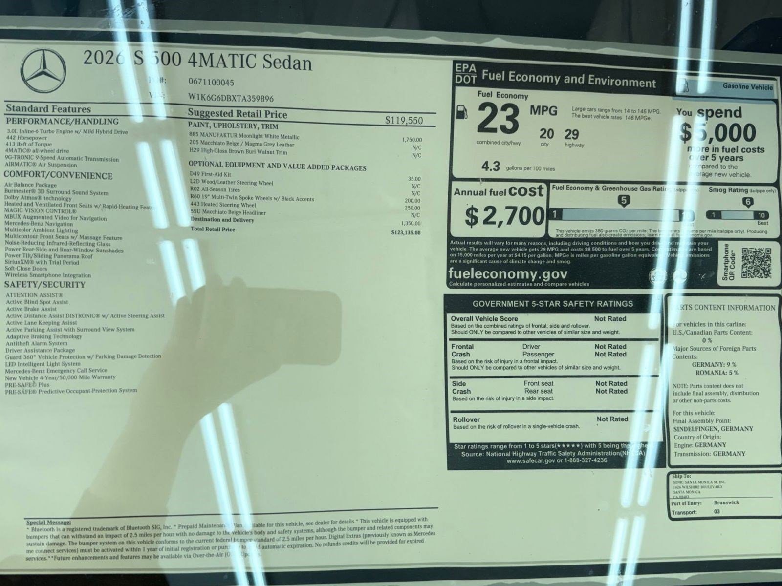 New 2026 Mercedes-Benz S 500 4MATIC image 32