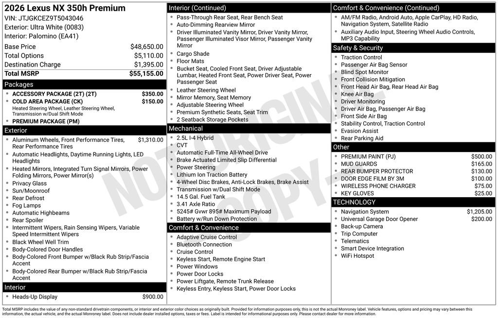 Used 2026 Lexus NX 350h AWD w/ Accessory Package (2T) image 46