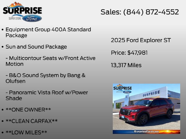 Certified 2025 Ford Explorer ST w/ Sun And Sound Package AWD/4WD image 7