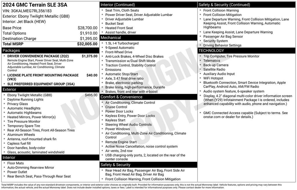 Used 2024 GMC Terrain SLE w/ Driver Convenience Package FWD image 26