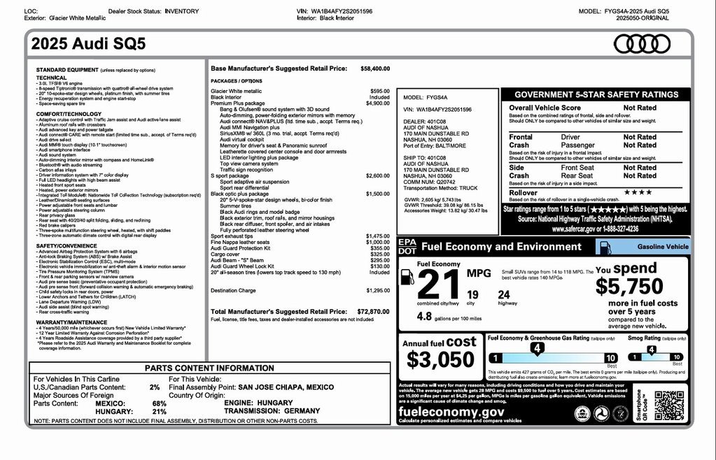Used 2025 Audi SQ5 Premium Plus w/ Premium Plus Package image 1