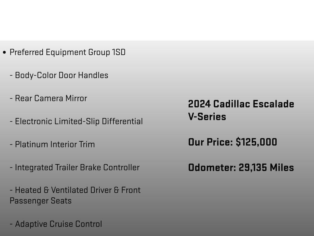 Used 2024 Cadillac Escalade V w/ LPO, Floor Liner Package AWD/4WD image 12
