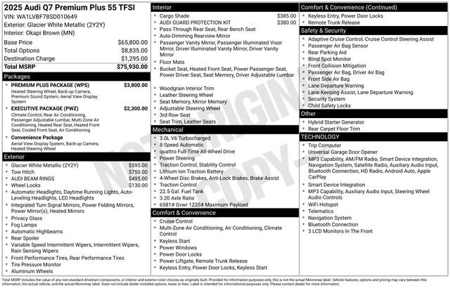 Certified 2025 Audi Q7 3.0T Premium Plus w/ Premium Plus Package AWD/4WD image 34
