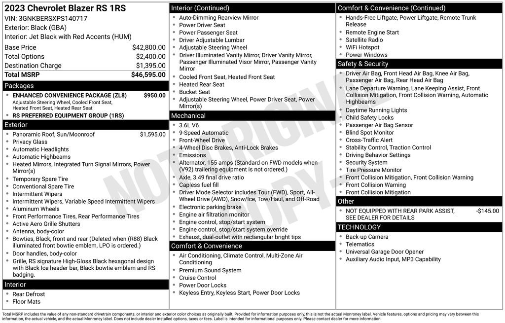 Used 2023 Chevrolet Blazer RS w/ Enhanced Convenience Package FWD image 35