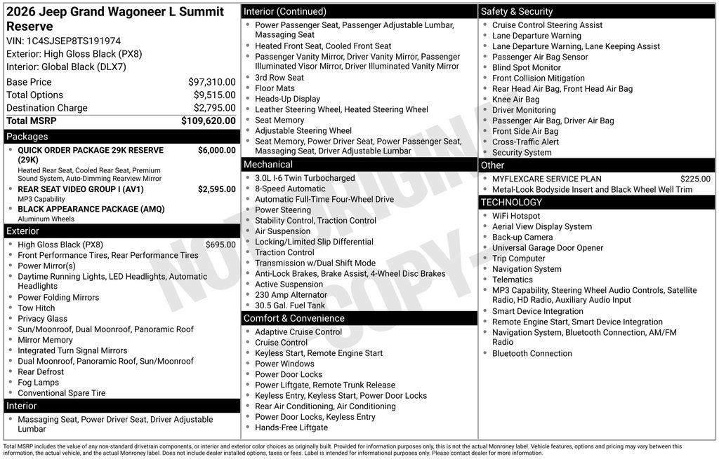 New 2026 Jeep Grand Wagoneer L Summit AWD/4WD image 35