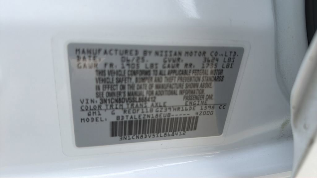 Certified 2025 Nissan Versa S w/ Trunk Package FWD image 18