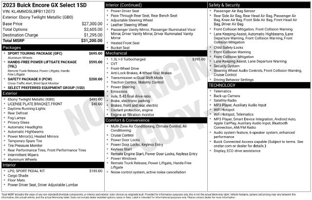 Used 2023 Buick Encore GX Select w/ Sport Touring Package FWD image 21