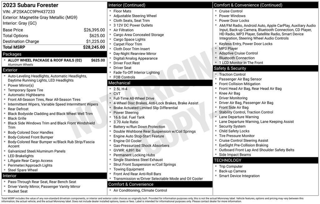 Certified 2023 Subaru Forester Base image 42