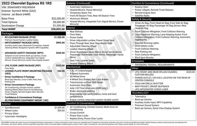 Used 2022 Chevrolet Equinox RS w/ RS Leather Package image 5
