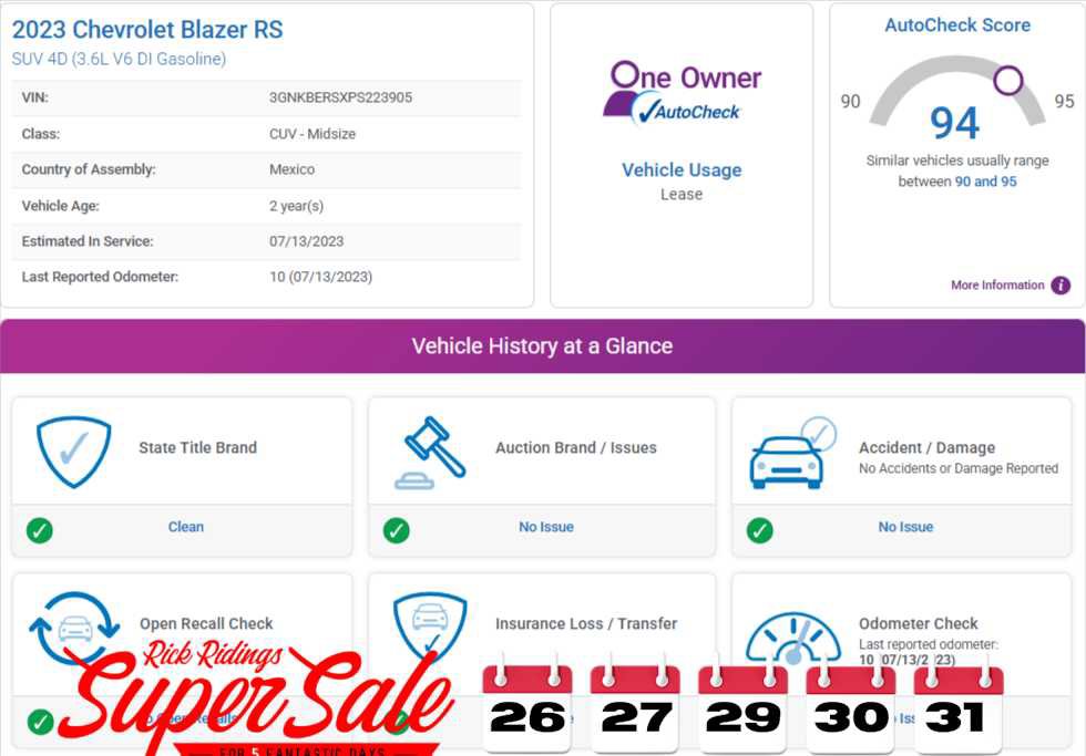 Used 2023 Chevrolet Blazer RS w/ Driver Confidence II Package image 6