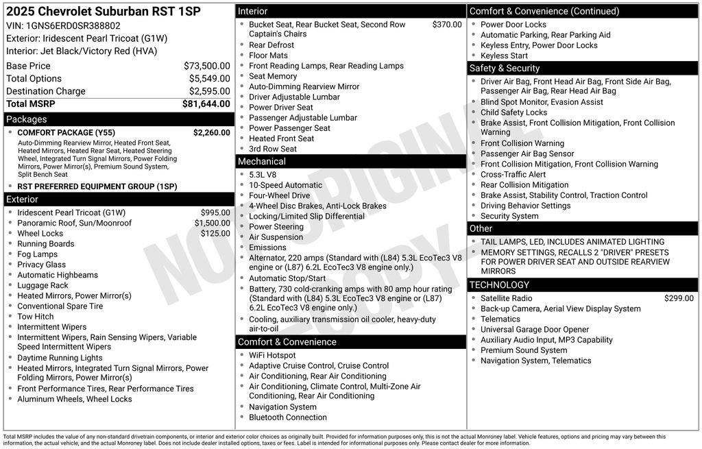 Used 2025 Chevrolet Suburban RST w/ Comfort Package AWD/4WD image 39