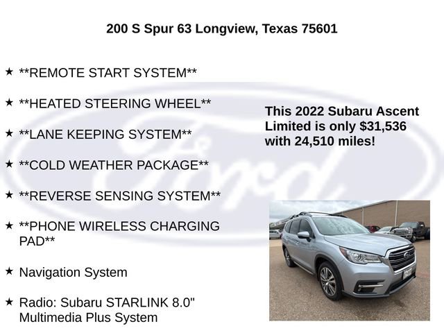 Used 2022 Subaru Ascent Limited w/ Technology Package image 15