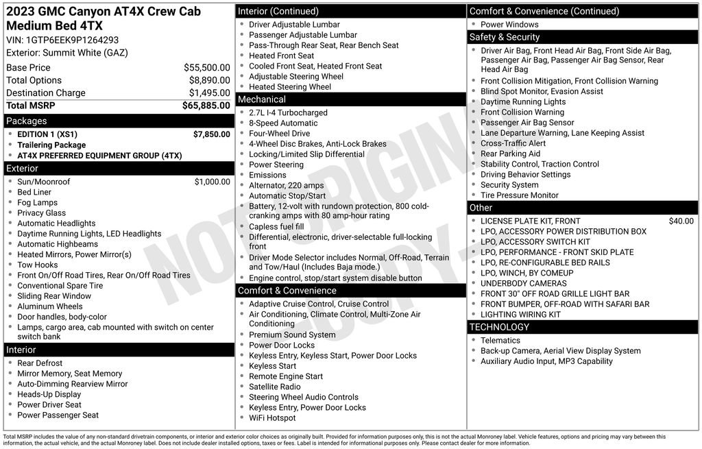 Used 2023 GMC Canyon AT4X w/ Edition 1 AWD/4WD image 4