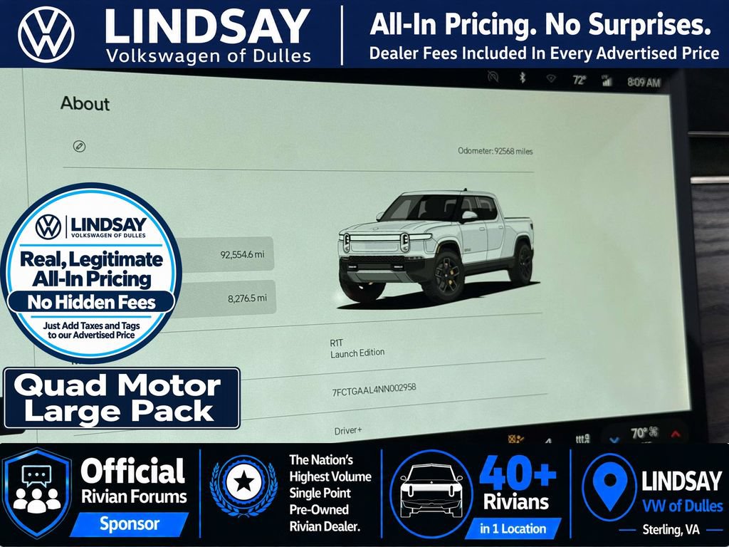 Used 2022 Rivian R1T Launch Edition AWD/4WD image 22
