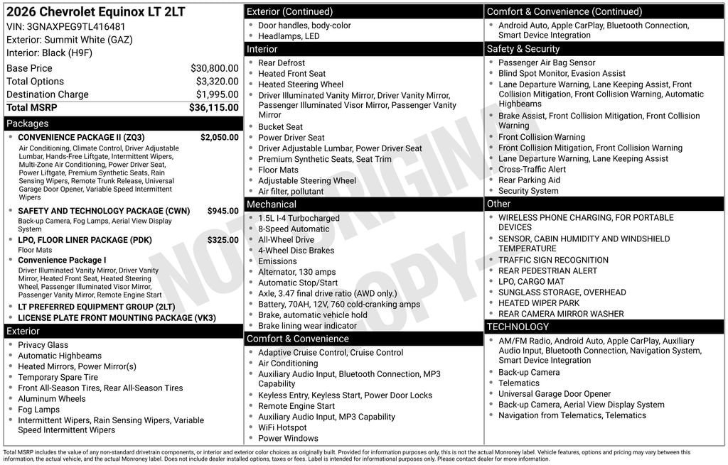 New 2026 Chevrolet Equinox LT w/ Convenience Package II AWD/4WD image 25